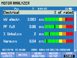 screen view motor analyzer electrical