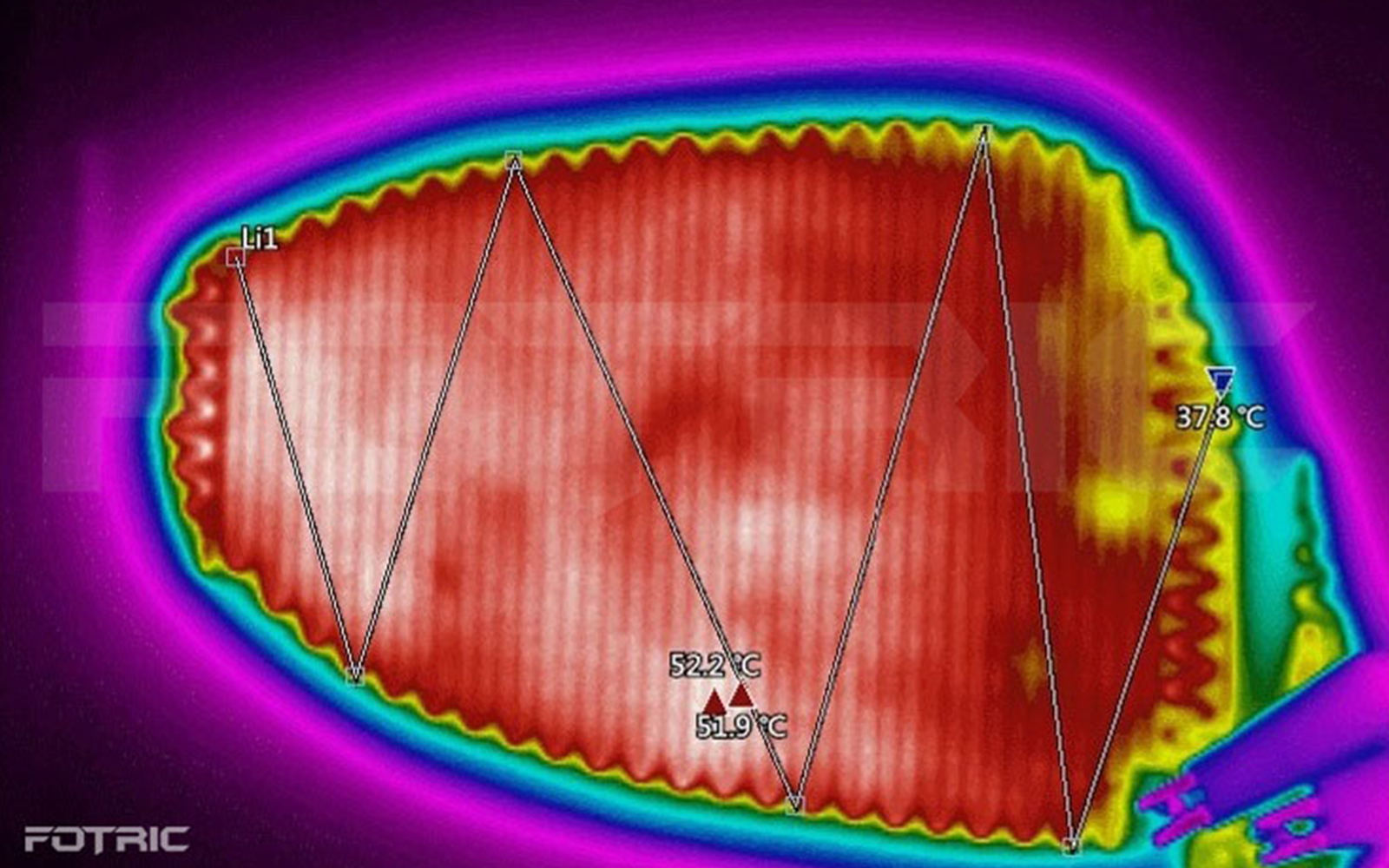 热像仪检测玻璃加热丝温度分布